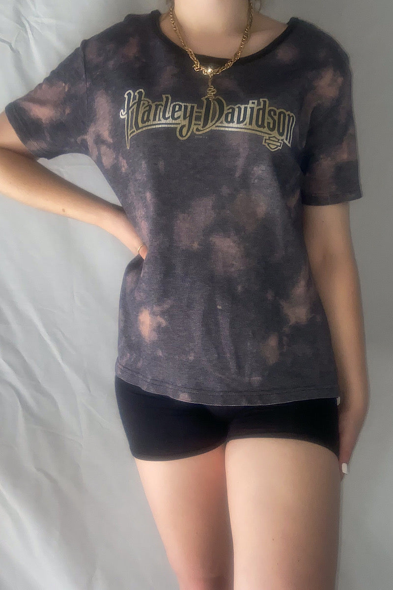 Restyled Vintage Harley Davidson crop Tee - M