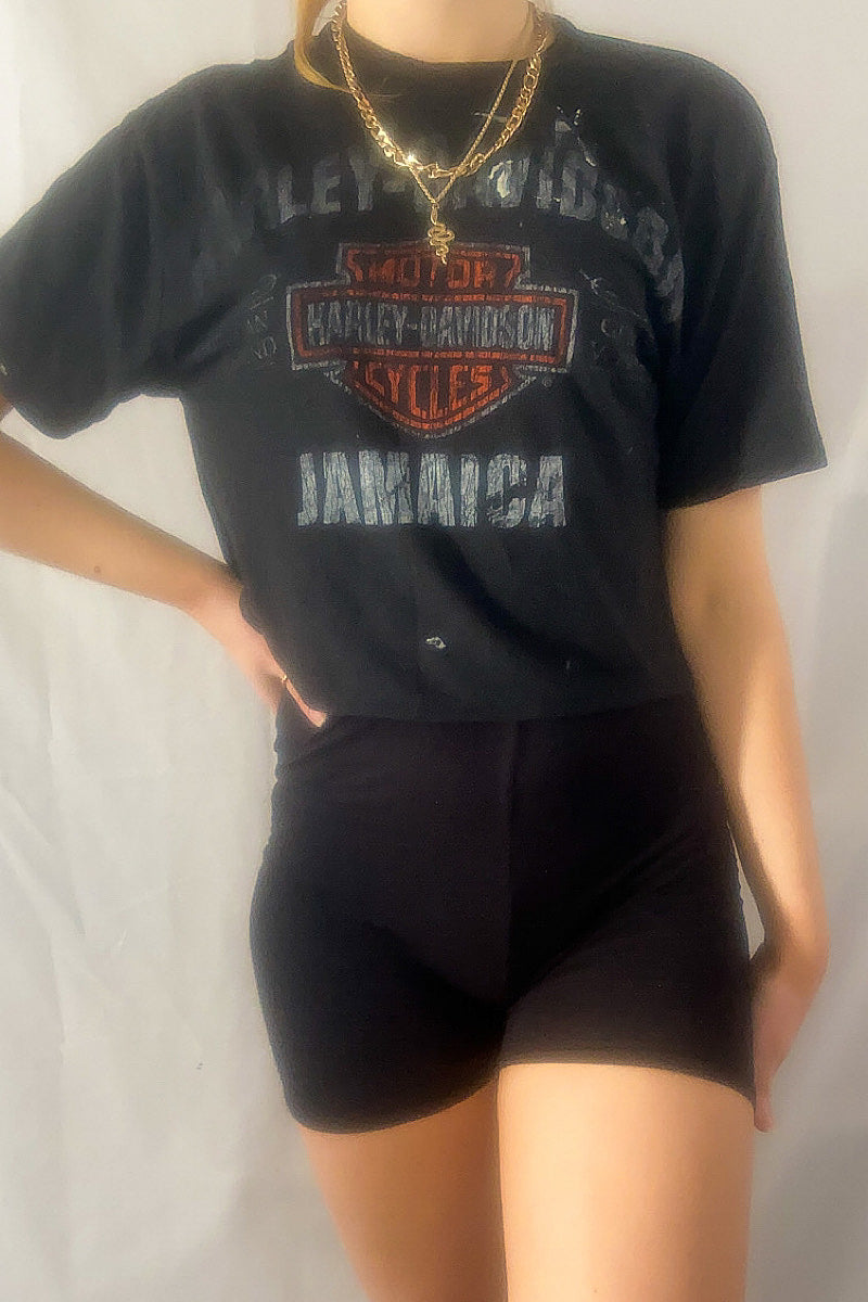 Restyled Harley Davidson Cropped Tee - Small