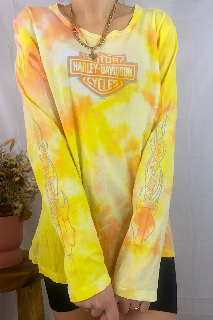 Restyled Harley Davidson Long Sleeve  Tee - XL