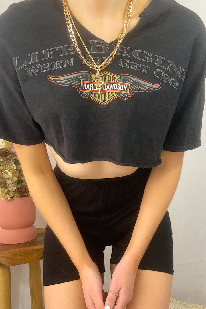 Harley Davidson Cropped Tee - Medium